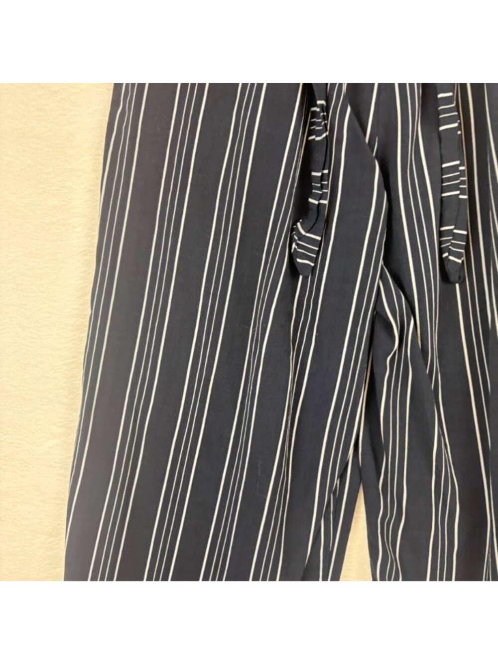 ✨3/$30 Suzanne Betro S Weekend Striped Wide-Leg Palazzo Elastic Tie Waist Pants - Picture 2 of 4